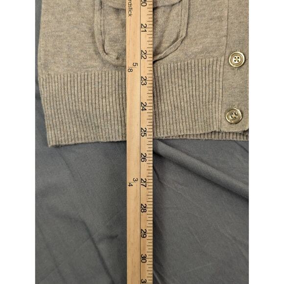 Banana Republic Cardigan Small Women's Short Sleeve Sweater Cotton Blend Beige - Picture 4 of 9